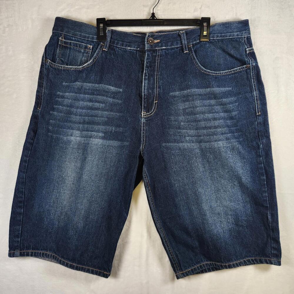 Avirex Blue Denim Shorts Jorts Size‎ 42 Cotton Casual Skater Grunge